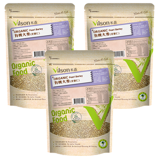 Vilson 米森有機 100%有機洋薏仁, 嚴選有機食品, 3包, 450g