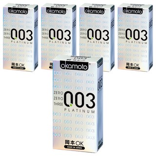 okamoto 岡本 003 白金極薄型保險套 52mm, 6入, 5盒