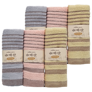 咖啡紗毛巾 Set 3, 33cm*70cm, 95%棉 5% 聚酯纖維(咖啡紗), 台灣製, 610-8, 2組
