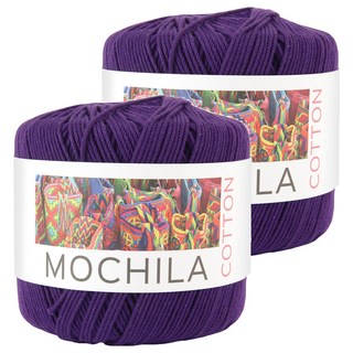 brandyarn Mochila系列 棉針織線, 深紫色, 100%優質棉, 200公尺, 2捲