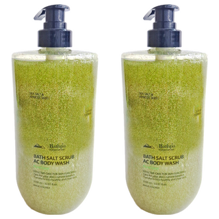 Evas X Bathpa 香氛海鹽去角質沐浴露 Pure Leaf 美背淨荳, 1L, 2瓶