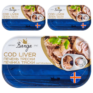 BANGA 鱈魚肝, 開罐即食, 冰島新鮮魚獲製成, 115g, 3罐