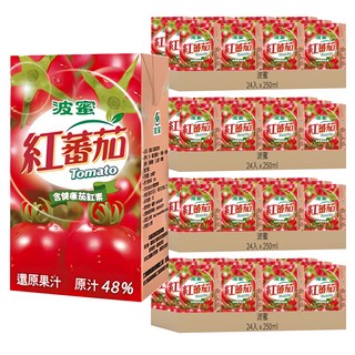 波蜜 紅番茄, 含健康茄紅素, 原汁48%, 250ml, 96入