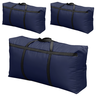 加固超大防水耐重搬家袋, 藏青色, 3個