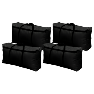 加固超大防水耐重搬家袋, 經典黑, 4個