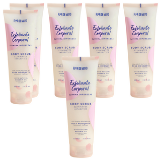 FLOR DE MAYO 佛洛美 玫瑰精萃緊緻抗皺去角質凝膠 身體磨砂膏 230ml, 6條