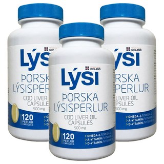 LYSI 鱈魚肝油膠囊, 120顆, 3瓶