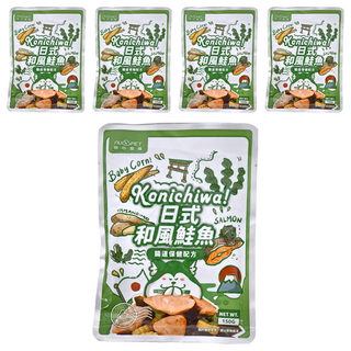 nu4PET 陪心寵糧 環遊犬世界主食鮮寵包, 日式和風鮭魚, 150g, 5包