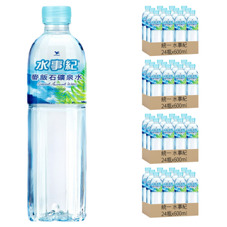 統一 水事紀 麥飯石礦泉水, 600ml, 96瓶