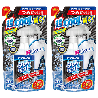 Hakugen 白元 衣物涼感噴霧EX 補充包 280ml, 薄荷, 2包