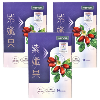 ivenoR 紫茶 + 玫瑰果膠囊 Set, 30顆, 500mg, 3盒