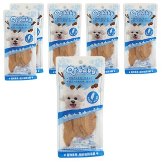 QTBABY 犬用寵物肉乾隨手包 蜜汁雞腿肉片 30g 6包 犬零食