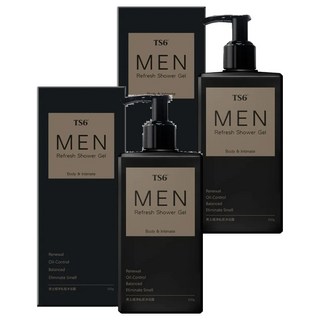 TS6 男士極淨私密沐浴露，深度潔淨，肌膚不緊繃，煥活能量，重現光彩，收斂控油，代謝同步完成, 330g, 2瓶
