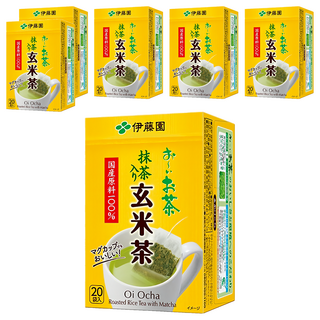 ITO EN 伊藤園 玄米茶 20包 日本國產玄米抹茶, 1.9g, 6盒