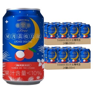 台灣啤酒 金牌FREE無酒精啤酒 星月荔枝烏龍 果汁含量<10%, 330ml, 48罐
