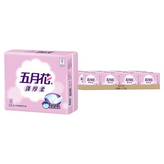 五月花 蓬厚柔頂級抽取衛生紙 100張, 12包, 18袋
