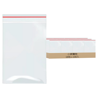 小麥購物 b010夾鏈袋 透明加厚密封袋 食品收納袋 零件袋 防潮保鮮夾鏈袋, 18包, 100入, 24 x 16cm