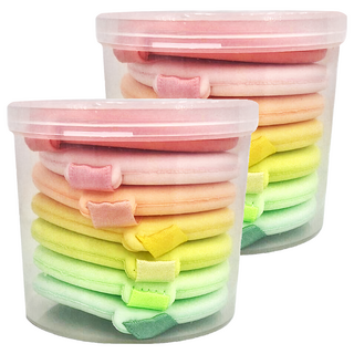 糖果色乾濕兩用雙面氣墊粉撲 Set 7入, 彩虹, 2組