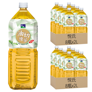 悅氏 油切綠茶, 2L, 16瓶