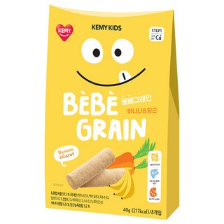 KEMY KIDS 貪吃凱米 穀物小捲心 嚴選8種穀物 無添加 單支包裝 含鈣 含維生素E 適合嬰幼兒練習抓握, 香蕉紅蘿蔔, 40g, 1盒
