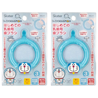Skater 幼兒乳牙練習圓握刷 哆啦A夢 3個月以上, 藍色, 2個, 1支