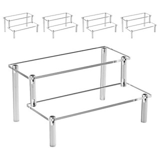 收納部屋 壓克力展示架 20cm 雙層 透明色 - 公仔 甜點 化妝品展示收納, 5個