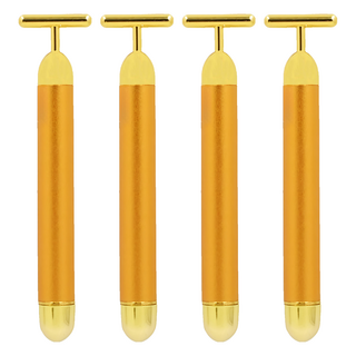 UNICAT 變臉貓 24K黃金美肌導入儀 每分鐘6000次震動 T型按摩頭, 4支, 黃金