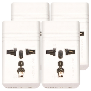 Dr.AV 聖岡科技 2P台灣專用 萬國轉換節能插頭 1孔 適用電壓AC125V 額定電流15A, 13.4cm, 白色, 4個