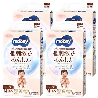 滿意寶寶日本版 頂級有機棉黏貼型尿布 6~11kg, M, 184片