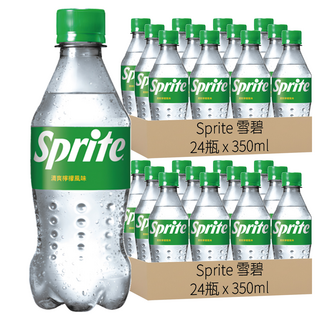 Sprite 雪碧 清爽檸檬風味 (350ml), 透明氣泡 沁涼解渴, 不含咖啡因, 48瓶