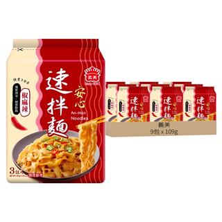 義美 速拌麵 椒麻辣 109g, 9包