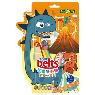 DiNOBiTE 恐龍咬酸扁帶軟糖分享包 綜合口味 20條, 180g, 1袋