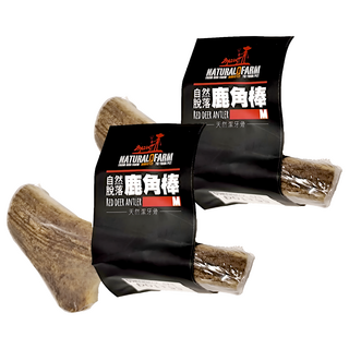 NATURAL FARM 自然牧場 耐咬系列 鹿角棒 天然潔牙骨, 55g, 2支