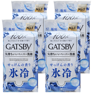 GATSBy 潔面濕紙巾 超值包 沁涼皂香, 4包