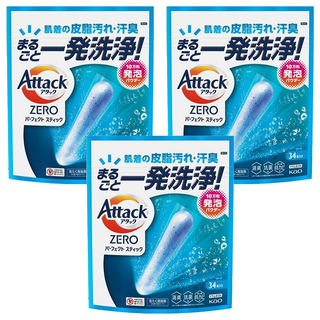 Attack ZERO ATTACK ZERO極效洗衣霸, 34顆, 3袋