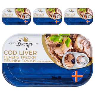 BANGA 鱈魚肝, 開罐即食, 冰島新鮮魚獲製成, 115g, 4罐