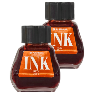 PLATINUM 白金牌 鋼筆專用墨水 INK-400 30ml, 紅色, 2瓶