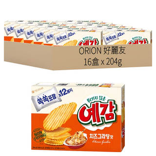 ORION 好麗友 預感香烤洋芋片 起司口味 非油炸, 204g, 16盒