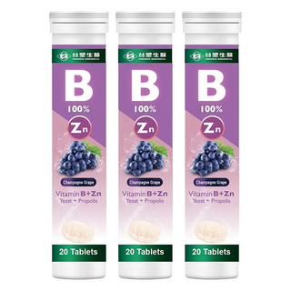 台塑生醫 MD Formula 醫之方 維生素B群 + 鋅發泡錠, 20顆, 3瓶