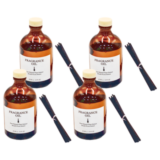 FRAGRANCE 法式精油茶色擴香瓶 室內香氛, 100ml, 4件, 威斯汀白茶