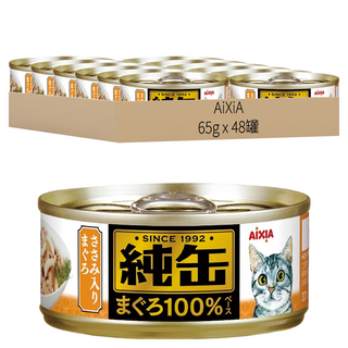AiXiA 貓用食品, 鮪魚 + 雞肉, 65g, 48罐