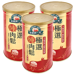 得意的一天 極選肉鬆, 3無添加, 嚴選台灣後腿豬肉, 葵花油拌炒, 180g, 3罐
