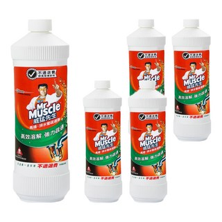 威猛先生 馬桶/排水管疏通劑 高效溶解 強力疏通, 960ml, 5瓶