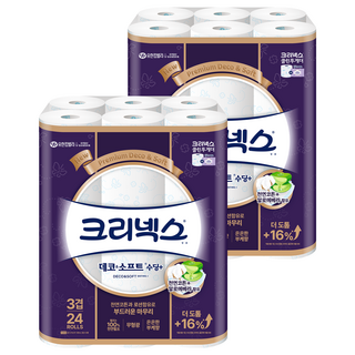 Kleenex 厚實柔軟3層捲筒衛生紙, 27m, 24捲, 2袋