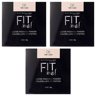 MAYBELLINE 媚比琳 台灣公司貨 FIT ME 空氣絲絨蜜粉 20g, #05 透明, 3個