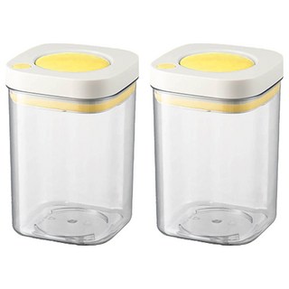 日式時空倉密封保鮮罐 黃色 1.1L, 保鮮罐, 2個