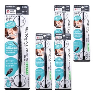 GREEN BELL 綠鐘 雙頭螺旋式挖耳棒 柔軟刷頭, 5支, 1支