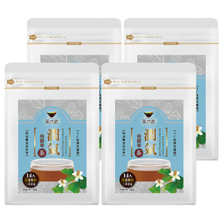 漢茶道 漢方草本茶包 漢茶叁號 潤氣魚腥草茶 天然草本補給, 4g, 14包, 4袋