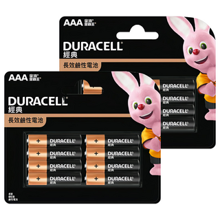 DURACELL 金頂 經典鹼性電池 4號, 8入, 不添加水銀, 環保鹼性電池, 電池容量大、電流強, 品質穩定、效能高電力持久, 2件