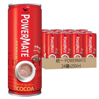 統一 POWERMATE 可可麥芽牛奶, 多種維生素, 下午茶首選, 24罐, 250ml